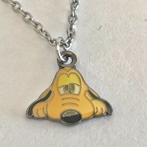 Vintage Disney Pluto Dog Necklace Charm Disneyana Fab 5 Retired 18" Signed